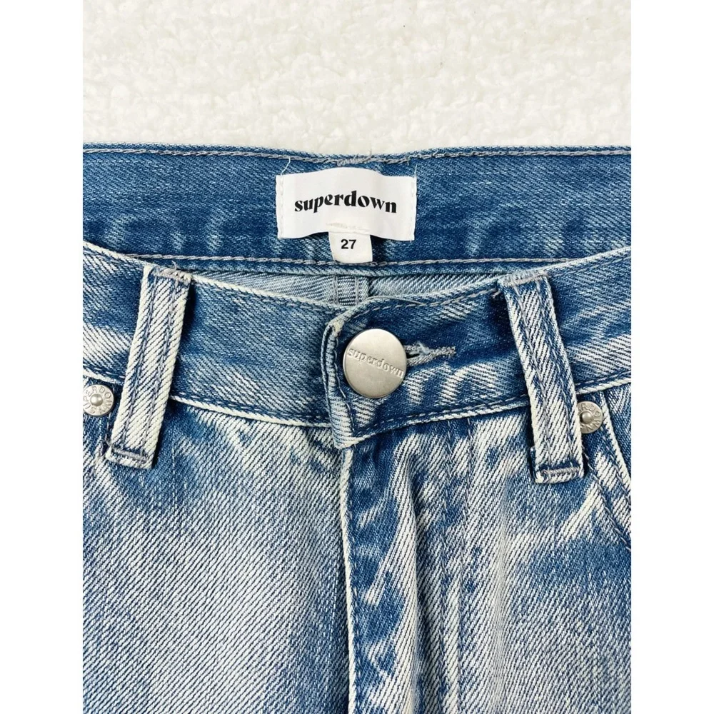 SUPERDOWN • Light Wash Ramona Distressed Straight Jeans, 27 - Picture 6 of 16